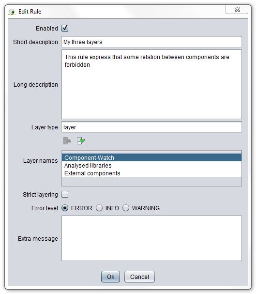 Add rule dialog with ordered layers